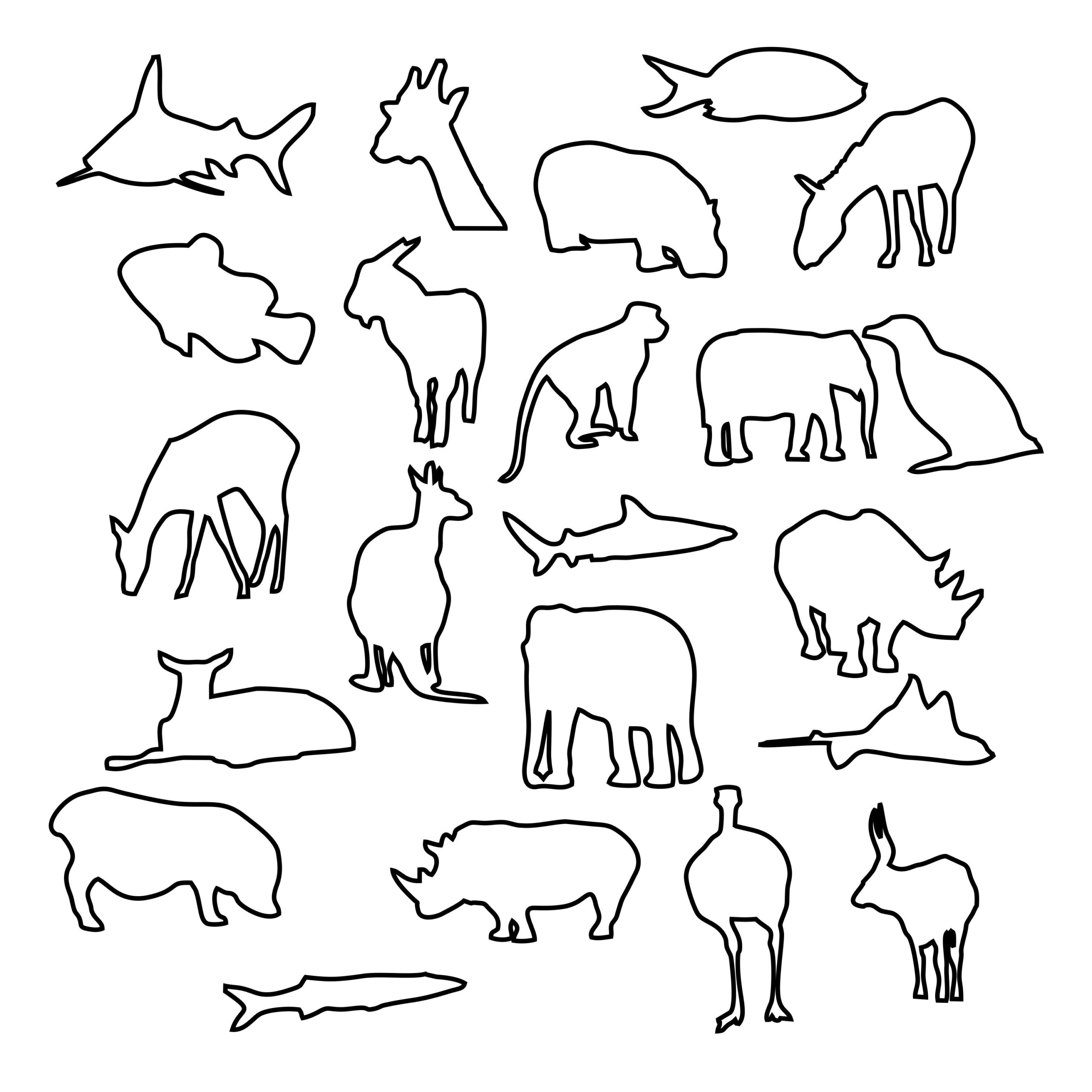 Animal vector Art icon images animal png black & white illustrator symbol template taxture jpg